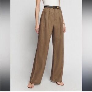 Reformation Brown Wide-Leg Trousers